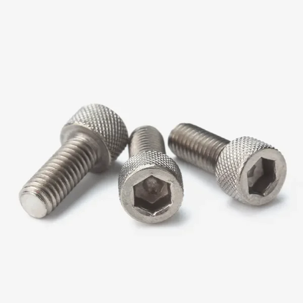 TA2 Titanium Socket Head Cap Screws – Fully Threaded, Knurled Head